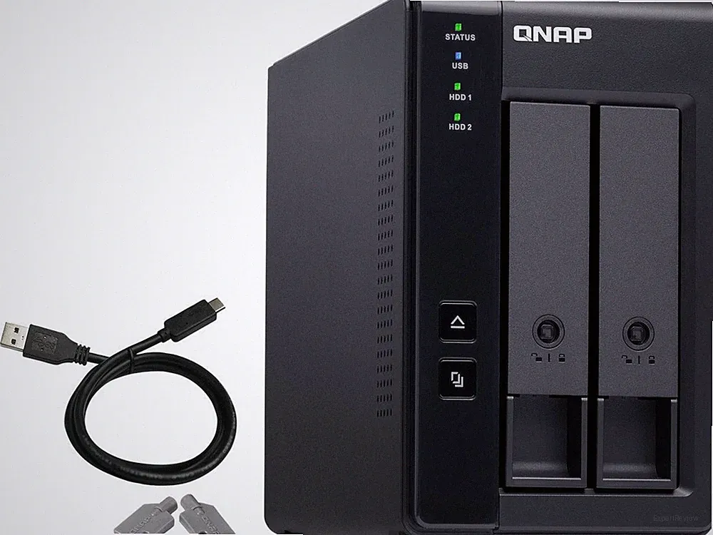 QNAP TR-002-US 2 Bay Type-C Direct Attached Storage DAS Expansion with Hardware